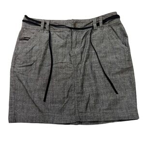 Converse One Star Women’s Gray Mini Skirt W/‎ Faux Leather Belt & Pockets Size 6